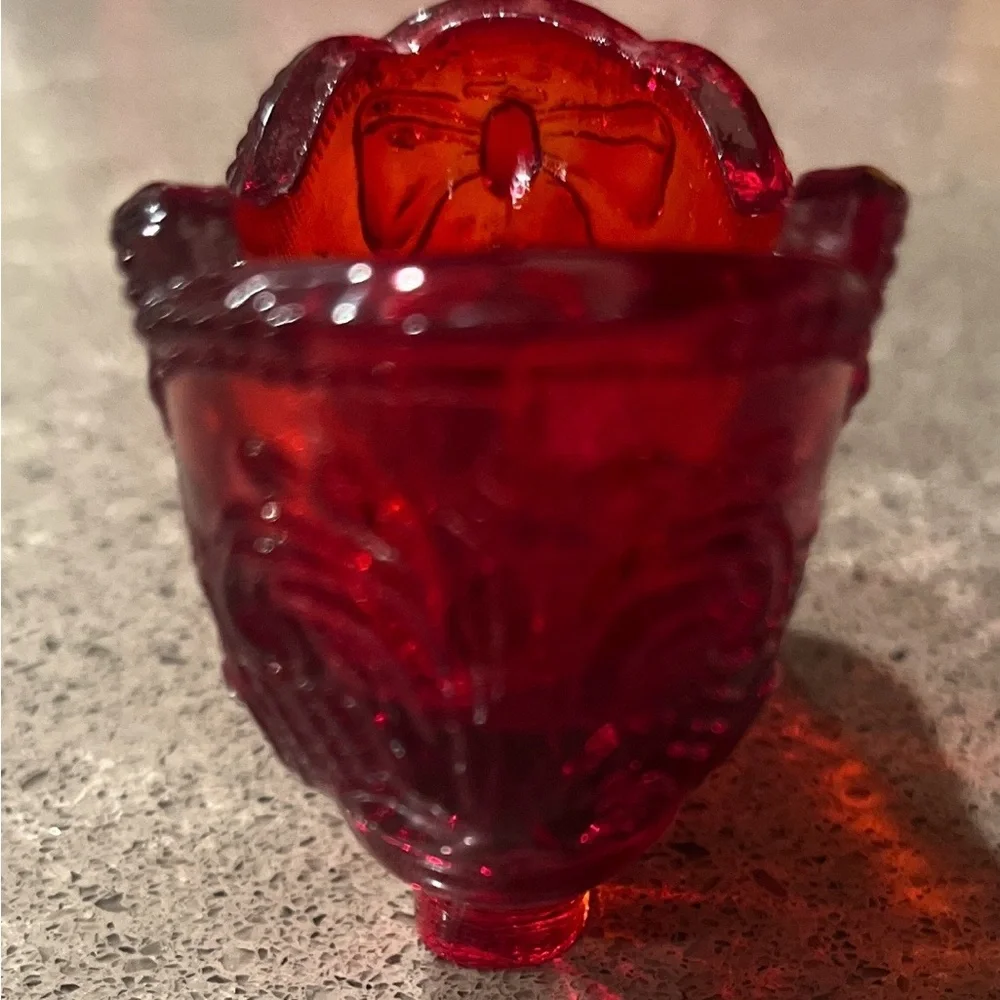 Fenton Ruby Red Glass Slipper - Picture 2 of 8